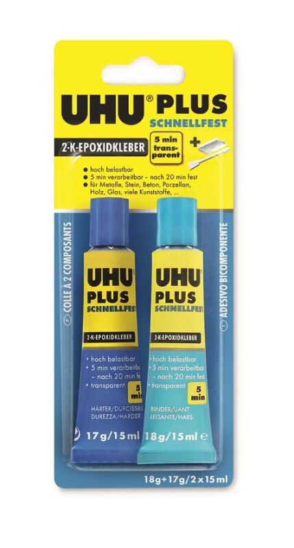 UHU plus schnellfest 2-K-Epoxidharzkleber / 35 Gramm / C9196