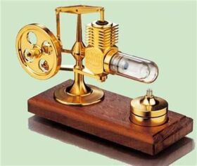 Krick Stirlingmotor Hei&szlig;luftmotor Gold montiert /...