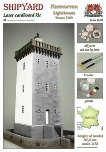 Krick SHIPYARD Leuchtturm Kermorvan Laser Kartonbausatz / 24662