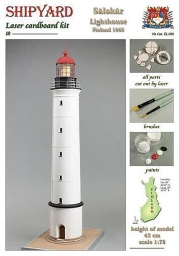 Krick SHIPYARD Leuchtturm Sälskär Laser Kartonbausatz / 24668