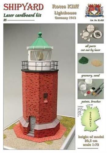 Krick SHIPYARD Leuchtturm Rotes Kliff Laser Kartonbausatz / 24675
