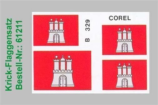 Krick Flaggensatz Wappen von Hamburg / 61211