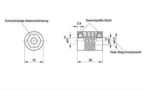 Krick Stegkupplung kpl. 4 auf 5mm / 63905