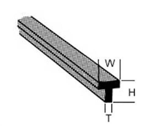 Krick PLASTRUCT T-8 T-Profil ABS 6,4x6,4x600mm (4) / 190086