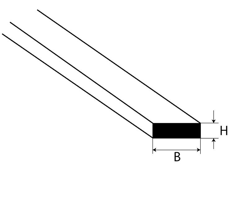 Plastruct MS-304 Vierkantstab 0,75x1x250mm (10) / 190732