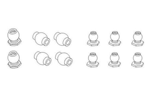 Krick ZD RACING Kugelkopfsatz kpl. ECO Buggy / 648141