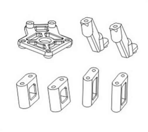 Krick ZD RACING Kunststoffteilesatz Halter+Streben (7-teilig) / 648164