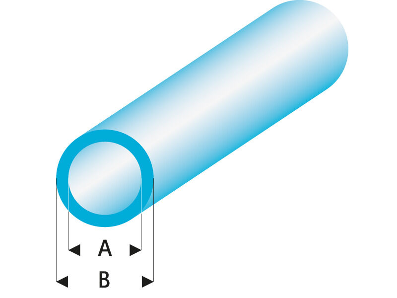 Raboesch ASA Rohr transparent blau 5x6x330 mm (5) / rb429-59-3