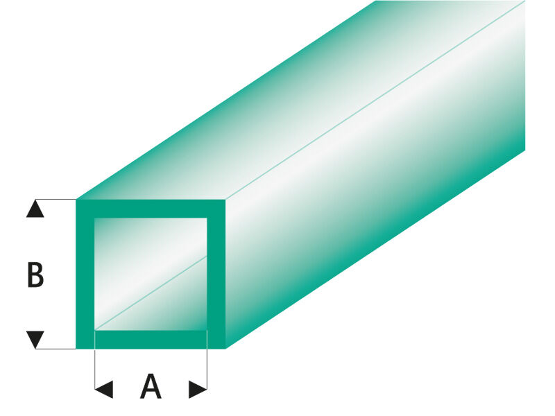 Raboesch ASA Quadrat Rohr transparent grün 3x4x330 mm (5) / rb436-55-3