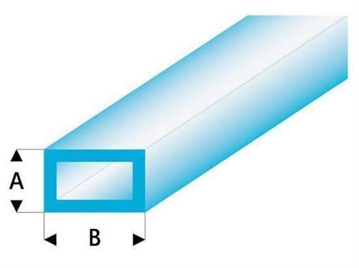 Krick RABOESCH ASA Rechteck Rohr transparent blau 2x4x330 mm (5) / rb445-53-3
