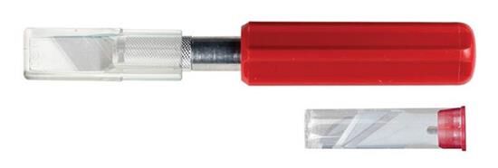 Excel Tools Knife K5 Heavy Duty Red Plastic Handle with safety cap and 5 assorted blades / EXL19005
