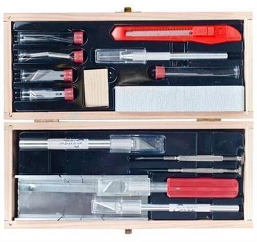 Excel Tools Deluxe Knife & Tool Set Wooden Box / EXL44286
