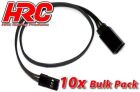 HRC Racing Servo VerLänge Längerungs Kabel Männchen/Weibchen JR typ 30cm Länge Schwarz/Schwarz/Schwarz BULK 10 Stk. / HRC9242KB