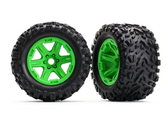 TRAXXAS Reifen auf Felge grün montiert E-Revo® VXL Brushless (Talon EXT 3.8) / TRX8672G