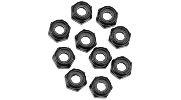 Axial Ersatzteil Nylon Locking Hex Nut M3 Black (10) / AXIC1053