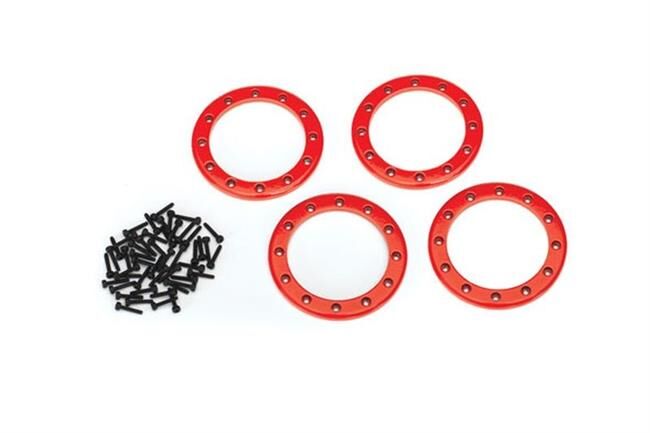 TRAXXAS Beadlock Rings Rot (2.2) Alu (4) + Schrauben / TRX8168R