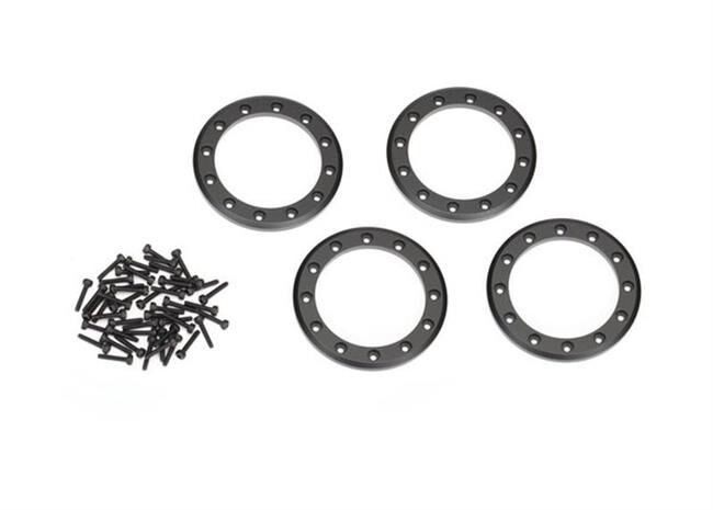 TRAXXAS Beadlock Rings Schwarz (2.2) Alu (4) + Schrauben / TRX8168T