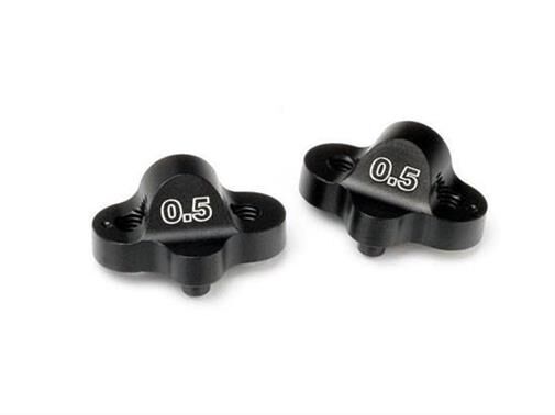 HB RACING DUAL PIVOT BLOCK SET FR/RF 0.5 DEGREE (BLACK) / HB114561