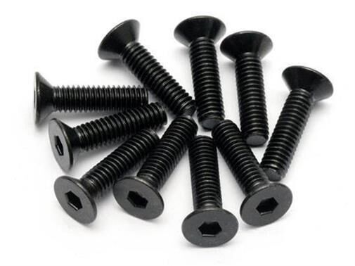HB RACING FLAT HEAD SCREW M4X15MM (HEX SOCKET/10PCS) / HB94531