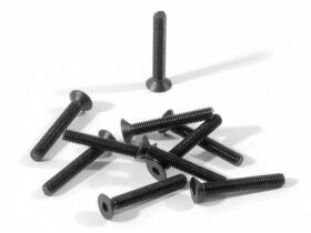 HB RACING FLAT HEAD SCREW M3x20mm (HEX SOCKET/10pcs) /...