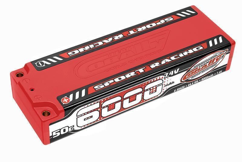 Team Corally Sport Racing 50C LiPo Akku 6000mAh 7.4V Stick 2S4mm Bullit / C-49420