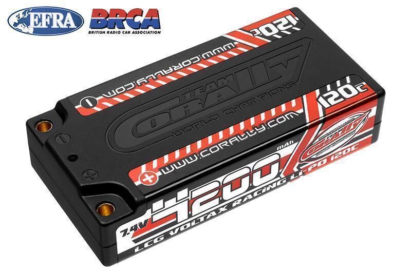 Team Corally Voltax 120C LiPo Akku 4200mAh 7.4V LCG Shorty 2S 4mm Bullit / C-49500