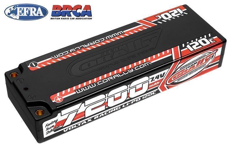 Team Corally Voltax 120C LiPo Akku 7200mAh 7.4V Stick 2S4mm Bullit / C-49520