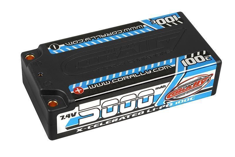 Team Corally X-Celerated 100C LiPo Akku 5000 mAh 7.4V Stick 2S 4mm Bullit / C-49705