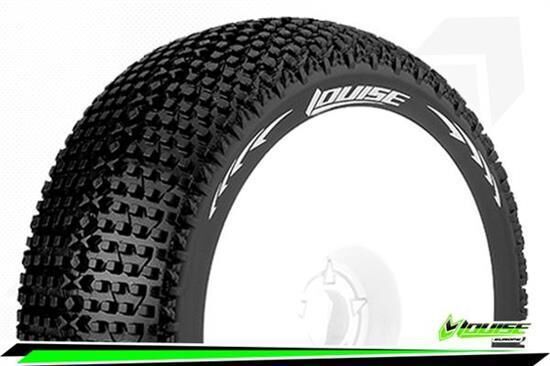 Louise B-TURBO 1-8 Buggy Reifen Fertig Verklebt Super Soft Felgen Weiss Hex 17mm 1 Paar / T3104VW