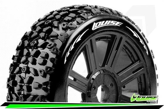 Louise B-MAZINGER 1-8 Buggy Reifen Fertig Verklebt Soft Speichen Felgen Schwarz Hex 17mm 1 Paar / T3108SB