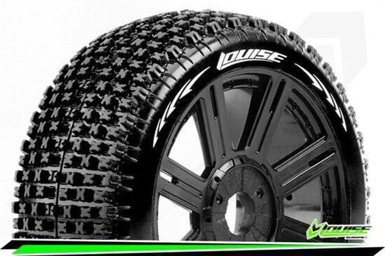 Louise B-PIRATE 1-8 Buggy Reifen Fertig Verklebt Soft Speichen Felgen Schwarz Hex 17mm 1 Paar / T3126SB