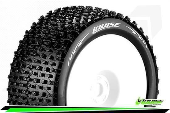 Louise T-PIRATE 1-8 Truggy Reifen Fertig Verklebt Super Soft Felgen Weiss 0-Offset Hex 17mm 1 Paar / T3134VW