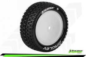 Louise E-MAGLEV 1/10 Buggy Reifen Fertig Verklebt Super Soft Felgen Weiss Hex 12mm 4WD vorne / T3174VWKF