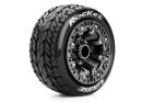 Louise RC ST-Rocket 1:16 Truck Reifen Fertig verklebt Soft Schwarz Chrom 2,2" Rims Revo Summit Savage XS Flux vorn hinten 1 Paar / LR-T3188SBC