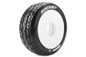 Louise RC B-Rocket 1:8 Buggy Reifen Fertig verklebt Soft Felgen Weiss Hex 17 mm 1 Paar / LR-T3190SW