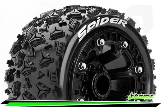 Louise ST-SPIDER 1-16 Truck Reifen Fertig Verklebt Soft 2.2" Felgen Schwarz REVO SUMMIT Savage XS Flux Vorder Hinten 1 Paar / T3200SB