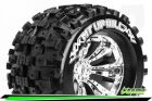 Louise MT-UPHILL 1-8 Monster Truck Reifen Fertig Verklebt Medium 3.8" Felgen Chrom 1/2"-Offset EP E-REVO Vorder Hinten EP SUMMIT Vorder Hinten GP T-MAXX 3.3 Vorder Hint / T3219CH