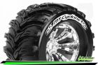 Louise MT-CYCLONE 1-8 Monster Truck Reifen Fertig Verklebt Medium 3.8" Felgen Chrom 1/2"-Offset EP E-REVO Vorder Hinten EP SUMMIT Vorder Hinten GP T-MAXX 3.3 Vorder Hin / T3220CH