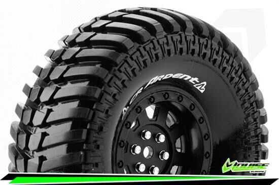 Louise CR-ARDENT 1-10 Crawler Reifen Fertig Verklebt Super Soft 1.9" Felgen Schwarz Hex 12mm 1 Paar / T3232VB