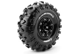 Louise RC CR-Rowdy 1:10 Crawler Reifen Fertig verklebt Super Soft 2,2" Felgen Schwarz Hex 12 mm 1 Paar / LR-T3238VB