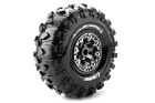 Louise RC CR-Rowdy 1:10 Crawler Reifen Fertig verklebt Super Soft 2,2" Felgen Schwarz Chrom Hex 12 mm 1 Paar / LR-T3238VBC