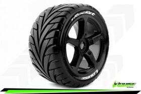 Louise T-ROCKET 1-8 Truggy Reifen Fertig Verklebt Soft Speichen Felgen Schwarz 0-Offset Hex 17mm 1 Paar / T3250SB
