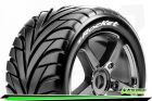 Louise T-ROCKET 1-8 Truggy Reifen Fertig Verklebt Soft Speichen Felgen Schwarz Chrom 0-Offset Hex 17mm 1 Paar / T3250SBC