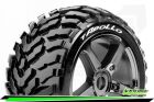 Louise T-APOLLO 1-8 Truggy Reifen Fertig Verklebt Soft Speichen Felgen Schwarz Chrom 0-Offset Hex 17mm 1 Paar / T3252SBC