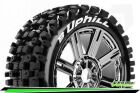 Louise B-UPHILL 1-8 Buggy Reifen Fertig Verklebt Soft Speichen Felgen Schwarz Chrom Hex 17mm 1 Paar / T3271SBC