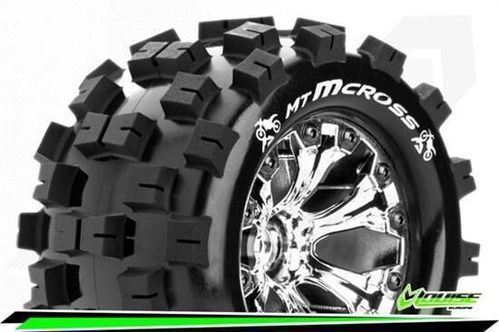 Louise MT-MCROSS 1-10 Monster Truck Reifen Fertig Verklebt Soft 2.8" Felgen Chrom 0-Offset 2.8" Felgen Chrom 0-Offset EP STAMPEDE 2WD Hinten EP RUSTLER 2WD Hinten EP MONS / T3274SC