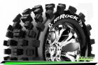 Louise MT-ROCK 1-10 Monster Truck Reifen Fertig Verklebt Soft 2.8" Felgen Chrom BB GP JATO 2WD Vorder GP STAMPEDE 2WD Vorder GP RUSTLER 2WD Vorder 1 Paar / T3275SCB