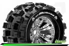 Louise MT-MCROSS 1-8 Monster Truck Reifen Fertig Verklebt Medium 3.8" Felgen Chrom 1/2"-Offset EP E-REVO Vorder Hinten EP SUMMIT Vorder Hinten GP T-MAXX 3.3 Vorder Hint / T3276CH