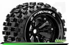 Louise MT-ROCK 1-8 Monster Truck Reifen Fertig Verklebt Medium 3.8" Felgen Schwarz 0-Offset EP E-MAXX Vorder Hinten GP REVO 3.3 Vorder Hinten GP HPI SAVAGE XL Vorder Hi / T3277B
