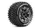 Louise RC ST-Uphill 1:16 Truck Reifen Fertig verklebt Soft Schwarz Chrom 2,2" Rims Revo Summit Savage XS Flux vorn hinten 1 Paar / LR-T3279SBC
